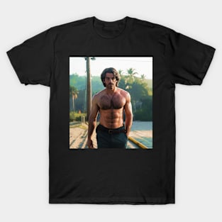 Hot Sexy Shirtless Beefcake Hunk - AI Art Remix T-Shirt